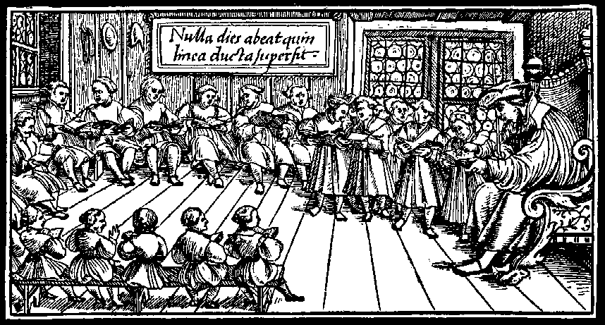 A writing master and his class -- Urban Wyss, Libellus valde doctus, Zurich 1549